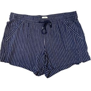 St. John's Bay High Waist Blue and White Shorts